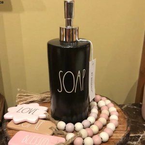 Rae Dunn Magenta Ceramic SOAP Dispenser Pump Bottle Jar